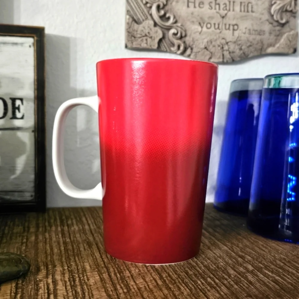 Starbucks Mug Cup Red Ombre 16 oz Tall Logo Siren 🧜‍♀️ Coffee Holiday 2015